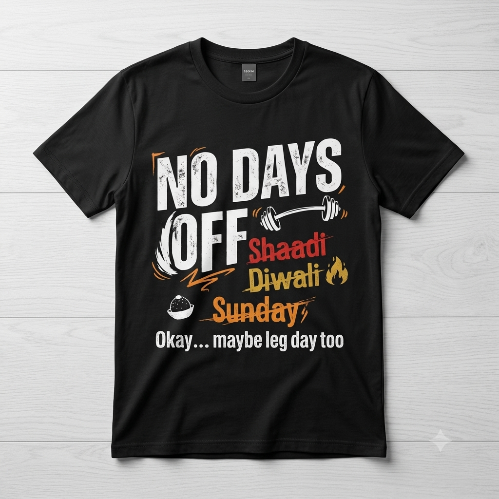 Gym Motivation T-Shirt for Men – No Days Off Design